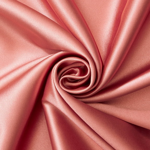 Stretch Charmeuse Satin Polyester Fabric for Wedding Dress by The Yard (Dusty Rose)
