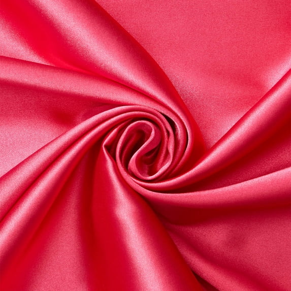 Stretch Charmeuse Satin Polyester Fabric for Wedding Dress by The Yard (Fuchsia)