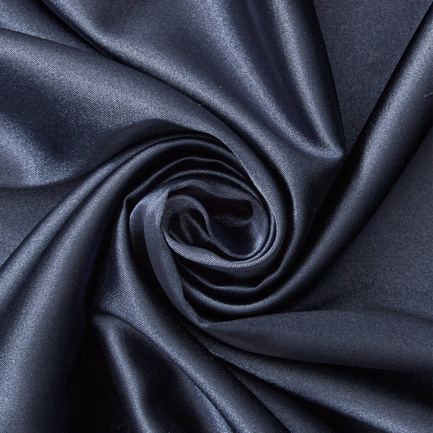 Stretch Charmeuse Satin Polyester Fabric for Wedding Dress by The Yard (Navy Blue)