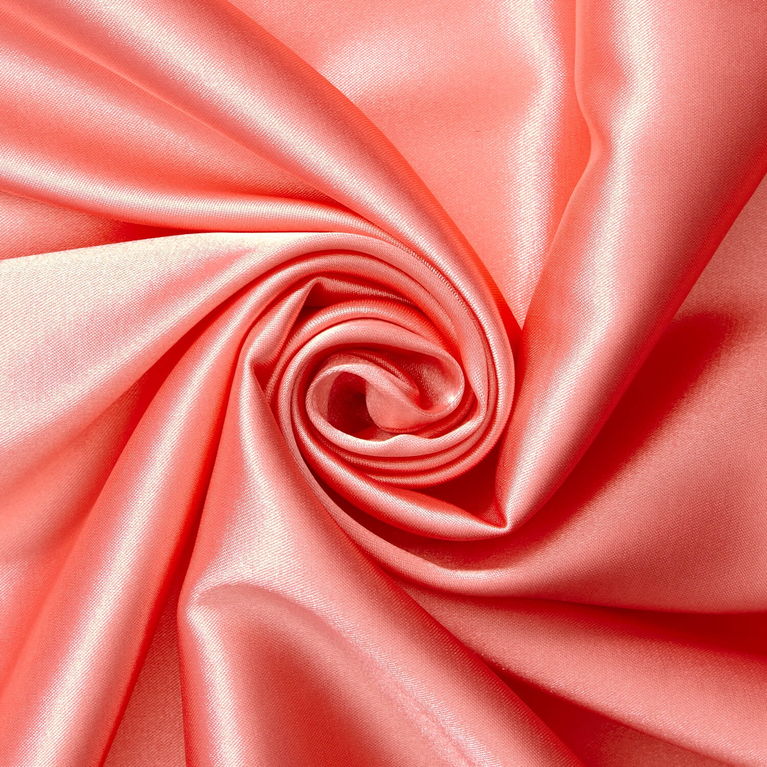 Stretch Charmeuse Shiny Polyester Lightweight (60 Inch) Satin Fabric By The Yard - For Sewing Apparel, Accessories, Bridal, Décor, & More - Coral (5 Yards)