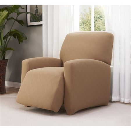 Stretch Checkerboard Large Recliner Slipcover, Beige