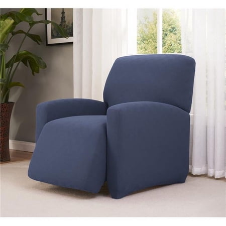 Stretch Checkerboard Large Recliner Slipcover, Blue