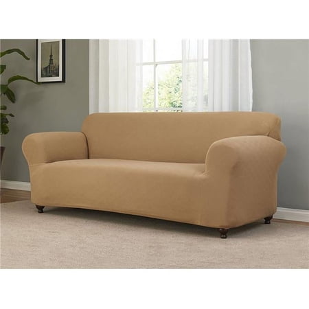Stretch Checkerboard Sofa Slipcover, Beige