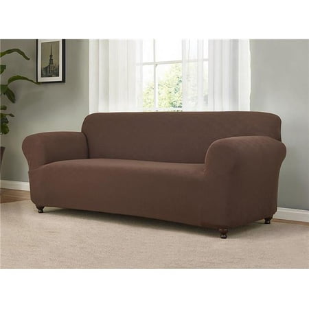 Stretch Checkerboard Sofa Slipcover, Brown
