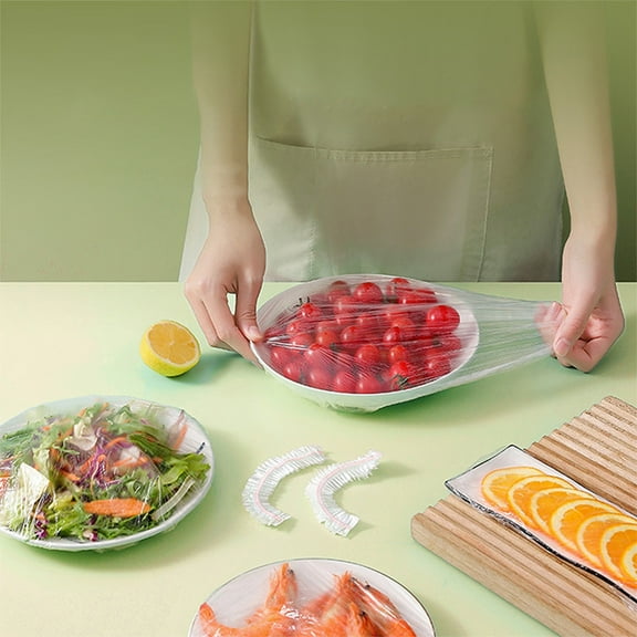 Stretch Cling Film Food Covers, Disposable Bowl Covers for Quick Fridge Storage and Outdoor Meals