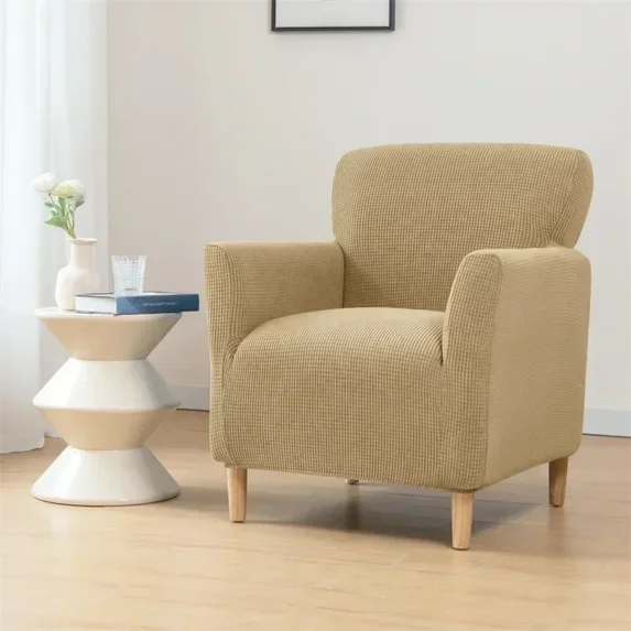 Stretch Club Chair Sofa Cover Polar Fleece Relax Armchair Slipcovers Single Seater Elastic Sofa Covers for Living Room Bar (A2 Club Sofa Cover)