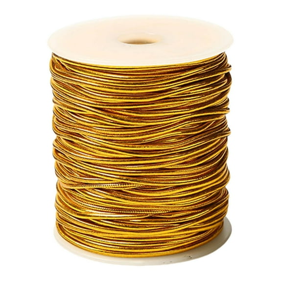 Stretch Cord Gold Elastic Cords Braiding Rope Gold String Metallic Stretch Cord for Gift Wrapping Craft Decorations