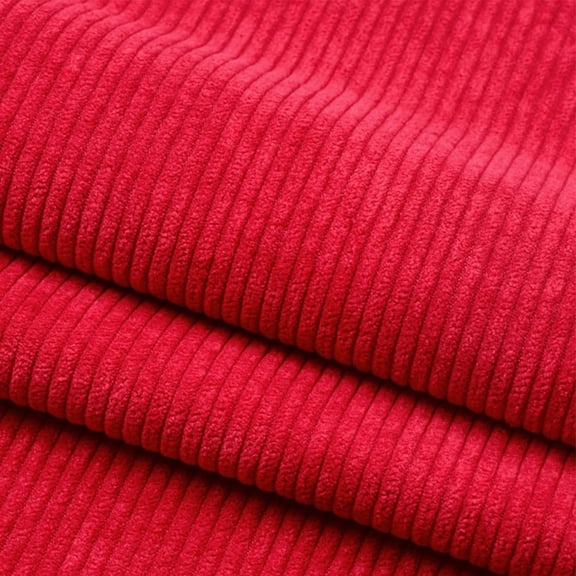 Stretch Corduroy Fabric by Yard: Solid Plain Thick 39x61 Inch DIY Sewing Crafts Materials Corduroy Upholstery Fabric, Soft 8 Wicks Quilting for Coat Costume Sofa Throw Pillow Cover (Red)