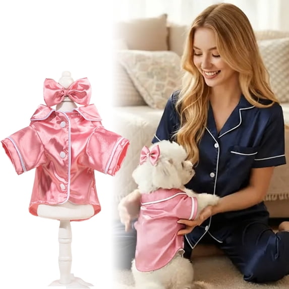 Stretch Cotton Dog Onesie, Four Legged Pet Jumpsuit Pajamas, Soft Apparel for Small Medium Dogs, Spring Summer,M,Pink