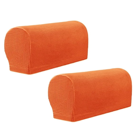 Stretch Couch Arm Covers, Breathable Armrest Covers for Sofas and Chairs Soft Arm Covers Keep Home Clean, Anti-Slip Sofa Arm Covers Protect and Decorate Your Sofa(Orange,2PCS)