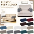 thumbnail image 1 of Stretch Couch Arm Covers Set of 2, Checkered Sofa Arm Slipcovers, Anti-Slip Armrest Covers for Recliner and Armchairs, Pet Proof, High Stretchy, Hook & Loop Tape,crescent white, 1 of 9