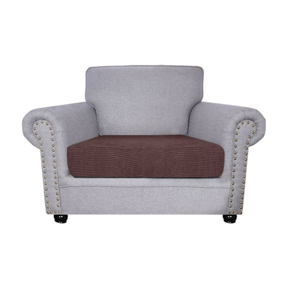 Stretch Couch Cushion Cover, Spandex Cushion Cover Removable Washable Sofa Slipcover Soft Furniture Protector for Pets Children-brown-Small