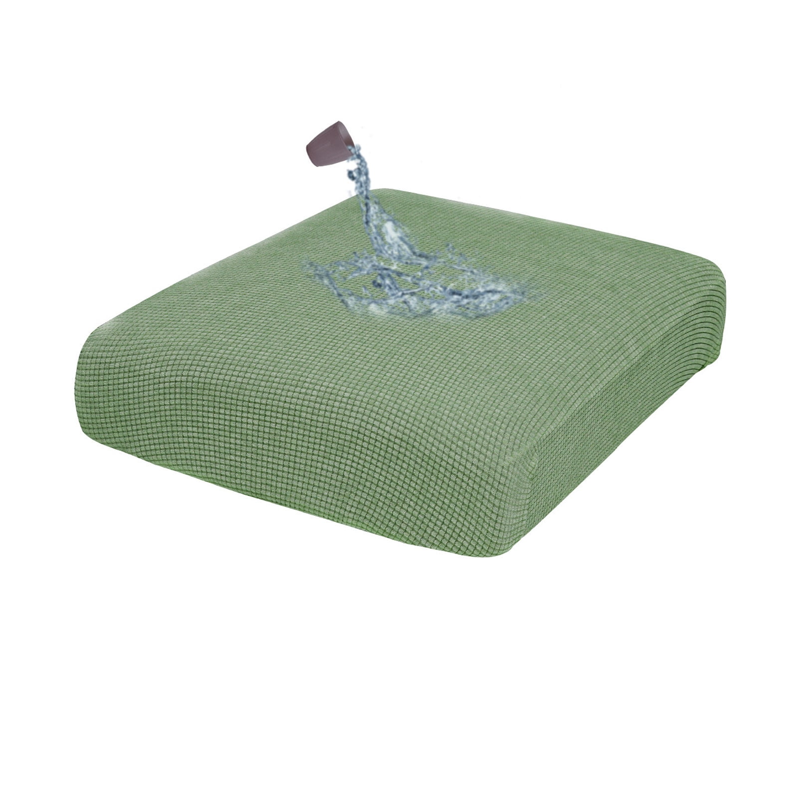 Stretch Couch Cushion Covers Waterproof, Jacquard Fabric Sofa Seat Slipcover Protectors for Chair Loveseat Individual 1 2 3 4 Seats Couch Covers-Bean Green-1 Seats