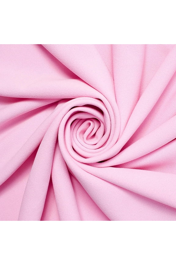 Stretch Crepe Scuba Double Knit Polyester Spandex 280 GSM Heavyweight Fabric By The Yard For Sewing Apparel, Costumes, Decor, & More (Pink, 5 Yards)