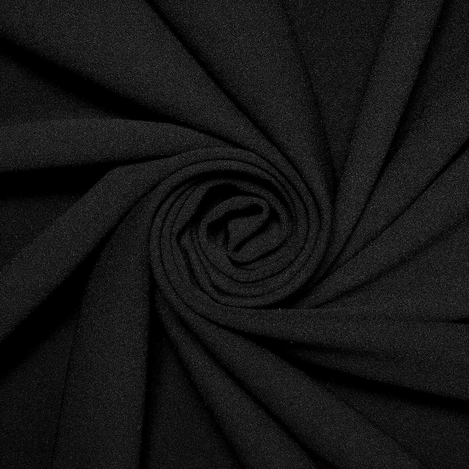 Stretch Crepe Scuba Double Knit Polyester Spandex 280 GSM Heavyweight Fabric By The Yard For Sewing Apparel, Costumes, Decor, & More (Black, 10 Yards)