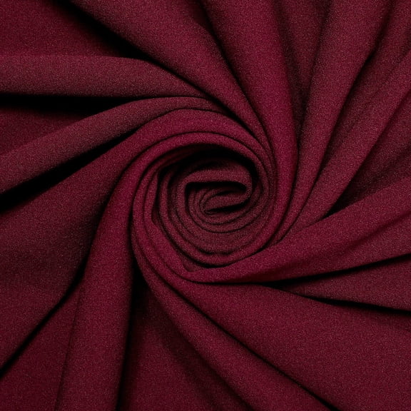 Scuba Crepe Fabric Stretch Double Knit Neoprene Polyester Spandex Techno Material By the Yard - Burgundy (5 Yards)