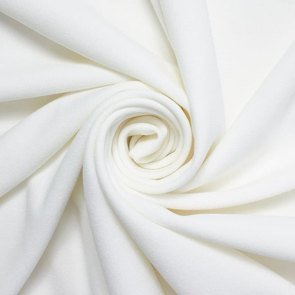 Stretch Crepe Scuba Double Knit Polyester Spandex 280 GSM Heavyweight Fabric By The Yard For Sewing Apparel, Costumes, Decor, & More (Off White, 5 Yards)