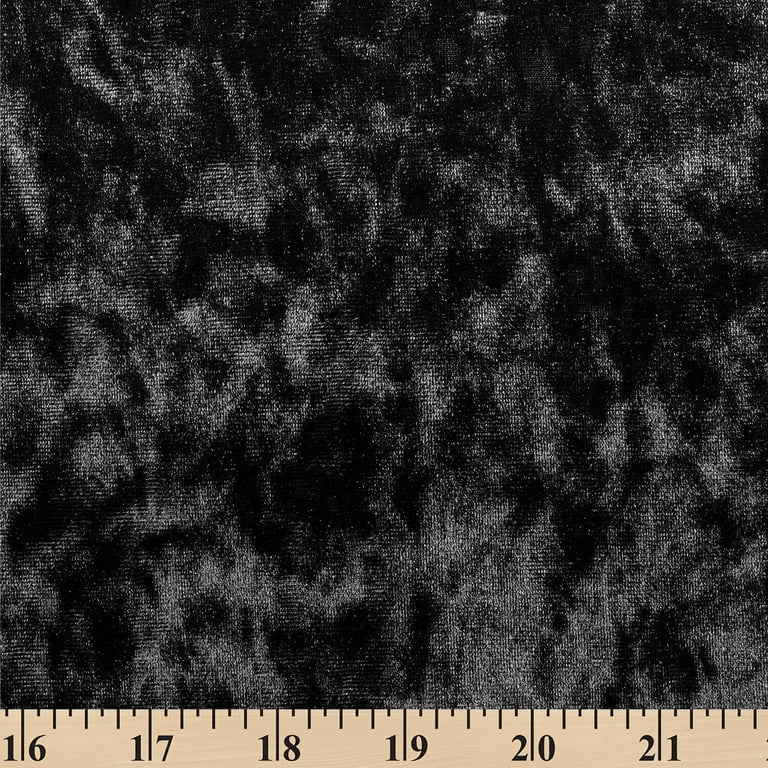 Stretch Crushed Velvet 62 Fabric By The Yard - Black