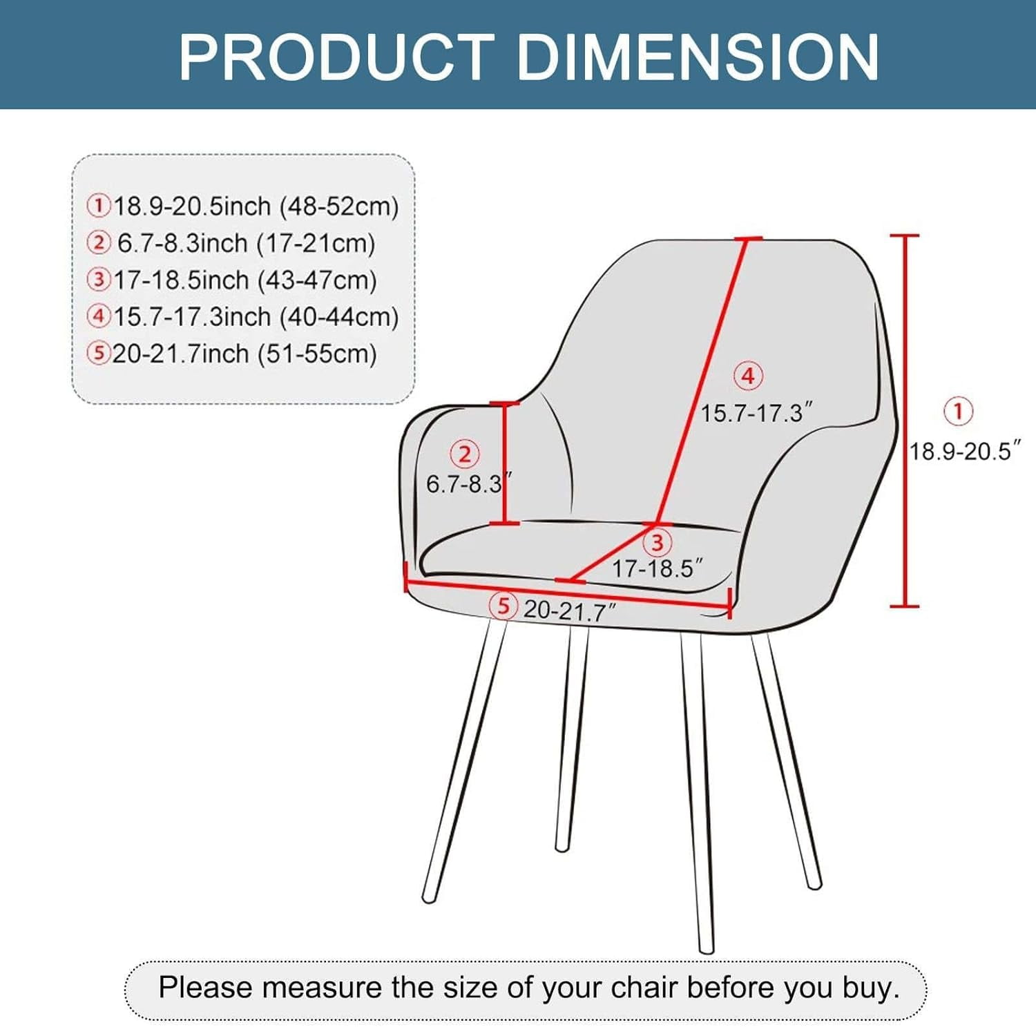 Stretch Curved Back Chair Cover, Waterproof Curved Back Chair Slipcover