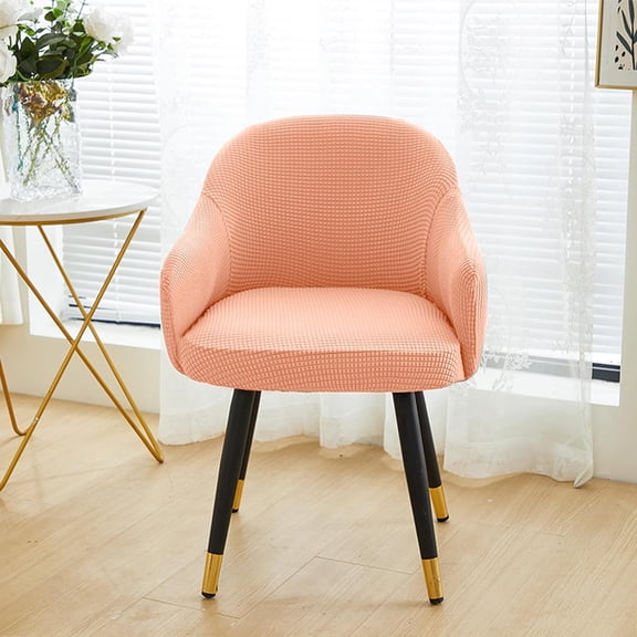 Stretch Curved Back Dining Chair Covers with Armrest - Soft Spandex Polyester Slipcovers for Accent Chairs, Swivel Armchair Protector, Vanity Office Desk Seat Cover for Home Hotel Wedding Banquet