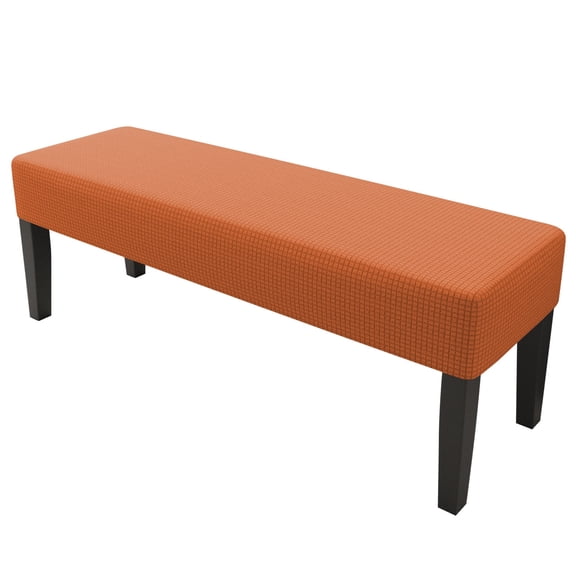 Stretch Dining Bench Cover, Removable Washable Bench Slipcover for Rectangular Benches Bar Stools and Chairs, Seat Cushion Protector for Kitchen Bedroom Hotel Banquet, Stretch Seat Cover, Orange M