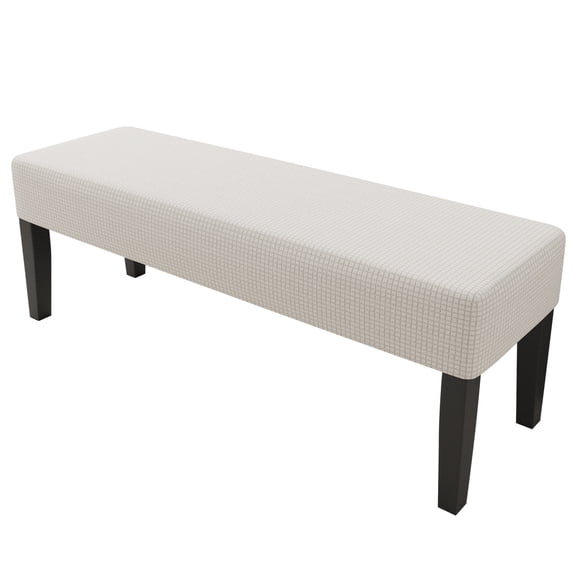 Stretch Dining Bench Cover, Removable Washable Bench Slipcover for Rectangular Benches Chairs, Seat Cushion Protector for Kitchen Bedroom Hotel Banquet, Stretch Seat Cover, Ivory white M