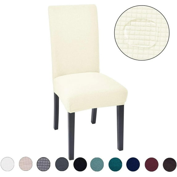 Stretch Dining Chair Covers (4/6-Piece Set) — Waterproof Jacquard Fabric, Washable and Removable Furniture Protectors for Kitchens, Hotels & Banquet
