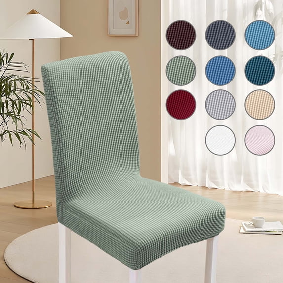 Stretch Dining Chair Covers, Polyester Fleece Slipcovers with Elastic Bottom, Thick Protective Cushion for Kitchen, Restaurant, and Party Decor (1 Pc)