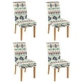 thumbnail image 1 of Stretch Dining Chair Covers Set of 4, Boho Chic Polyester Slipcovers Featuring Vintage, Nordic Style, Tribal, Retro, Ethnic, Rustic Patterns with Removable Seat Protector, 1 of 7