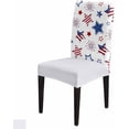 thumbnail image 1 of Stretch Dining Chair Covers Set of 4, Independence Day Star American Flag Blue Red Removable Dining Chair Protector Slipcovers for Kitchen Party Restaurant, 1 of 6