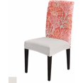thumbnail image 1 of Stretch Dining Chair Covers Set of 4, Summer Coral Marine Life Gradient Tomato Grey White Removable Dining Chair Protector Slipcovers for Kitchen Party Restaurant, 1 of 6
