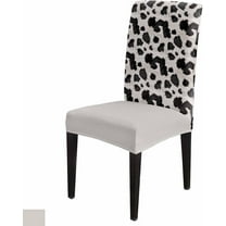 Stretch Dining Chair Covers Set of 8, Cow Print Black and White Animals Removable Dining Chair Protector Slipcovers for Kitchen Party Restaurant