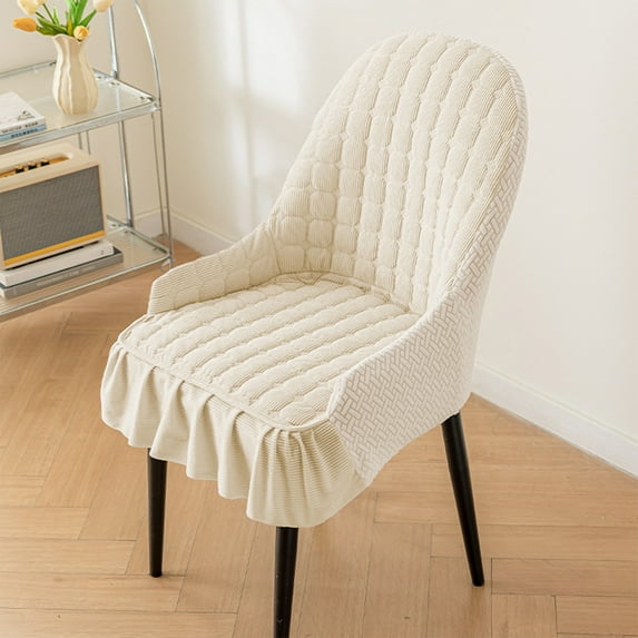 Stretch Dining Chair Covers | Thick & Warm Slipcovers for Kitchen & Banquet | Nylon Spandex Washable Seat Protectors in Blue, Beige, White, Gray