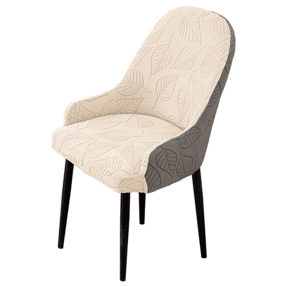 Stretch Chair Covers for Dining Room - Kitchen Seat Slipcovers - Nylon Spandex Washable Protectors for Wedding Banquet Decor, Elastic Fit, Two-Tone Leaf Texture