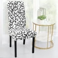 thumbnail image 1 of Stretch Dining Room Chair Cover Removable Washable Slipcover 4pcs White and Black, 1 of 6