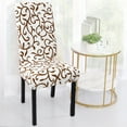 thumbnail image 1 of Stretch Dining Room Chair Cover Removable Washable Slipcover 4pcs White and Coffee Color, 1 of 6