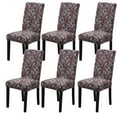 thumbnail image 1 of Stretch Dining Room Chair Covers,Super Fit Chair Protector Cover Removable Washable Anti-Dust Printed Spandex Chair Slipcovers for Dining Room Hotel Wedding Banquet-6 Pcs-R, 1 of 6