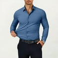 thumbnail image 1 of Stretch Dress Shirts for Men Long Sleeve Stretch Button Down Shirts Slim Fit Formal Business Shirts for Office and Events 2026 Blue L, 1 of 6