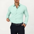 thumbnail image 1 of Stretch Dress Shirts for Men Long Sleeve Stretch Button Down Shirts Slim Fit Formal Business Shirts for Office and Events 2026 Mint Green M, 1 of 6