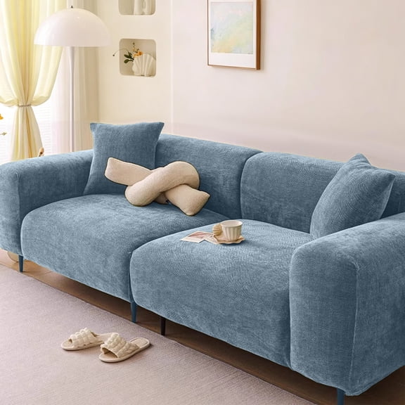 Stretch Elastic Sofa Cover, Pet Resistant Chenille Couch Slipcover, Full Wrap Furniture Protector, Anti Slip Durable Cloth for Living Room, Bedroom and Family Daily Space