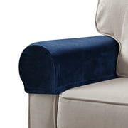 Stretch Fabric Armrest Covers Navy 2pcs