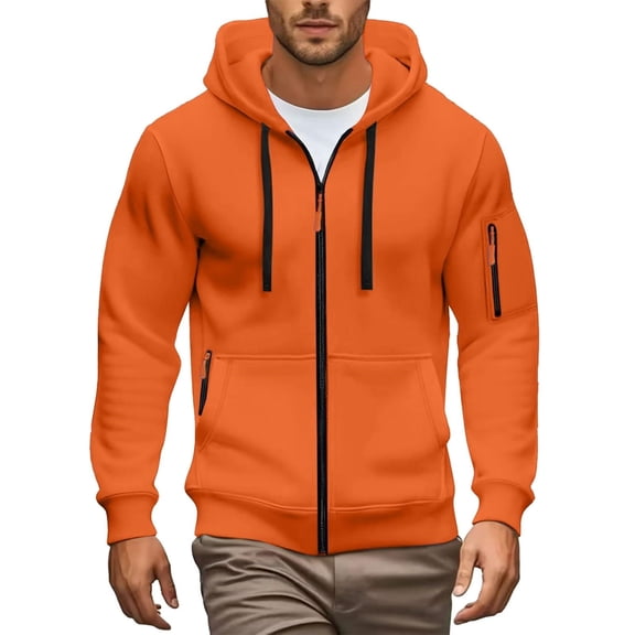Mens Lightweight Stretch Hooded Zip Up Jackets With Side Pockets For Sports And Outdoor Activities