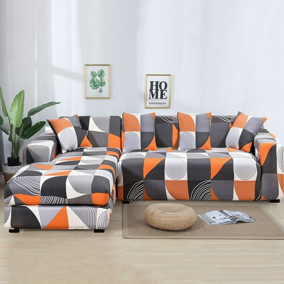 Stretch Fabric Sofa Slipcover 1 2 3 4 seater L shape , Elastic Sectional Sofa Cover Slipcover Protector Couch Pure Color For Moving Furniture Living Room