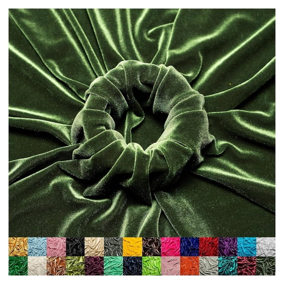 Stretch Fabric by The Yard - 60" Wide Soft Stretchy Fabric for Sewing Clothes, Apparel, Costume, - 90% Polyester 10% Spandex - Dark Olive Green - 4 Yards