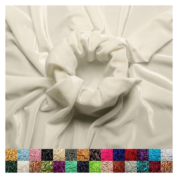 Stretch Fabric by The Yard - 60" Wide Soft Stretchy Fabric for Sewing Clothes, Apparel, Costume, - 90% Polyester 10% Spandex - - 6 Yards Ivory