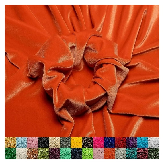 Stretch Fabric by The Yard - 60" Wide Soft Stretchy Fabric for Sewing Clothes, Apparel, Costume, - 90% Polyester 10% Spandex - Orange - 15 Yards
