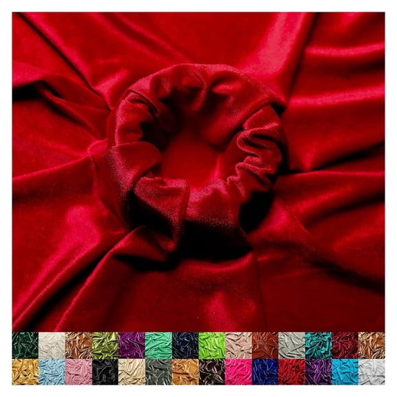 Stretch Fabric by The Yard - 60" Wide Soft Stretchy Fabric for Sewing Clothes, Apparel, Costume, - 90% Polyester 10% Spandex - Red - 6 Yards