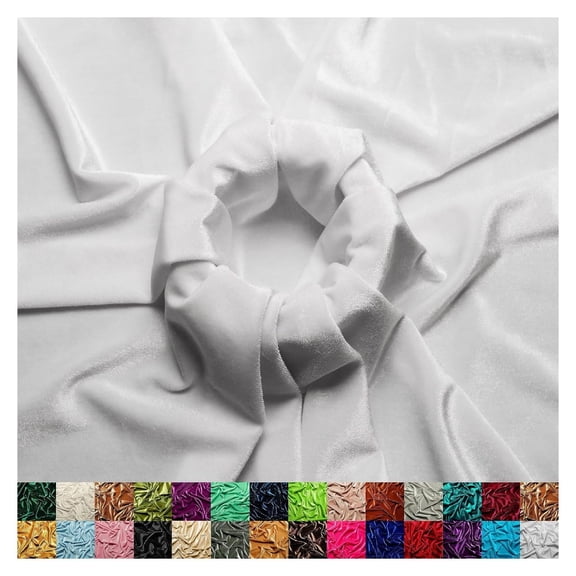 Stretch Fabric by The Yard - 60" Wide Soft Stretchy Fabric for Sewing Clothes, Apparel, Costume, - 90% Polyester 10% Spandex - White - 6 Yards