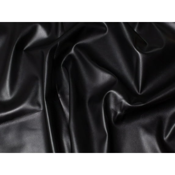 Stretch Faux Leather Dress Fabric Black - per yard