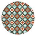 thumbnail image 1 of Stretch Fit Round Tablecloth in Boho Floral, 44Inch Elastic Edge for 38-42 Inch Tables, Spill Resistant Vinyl Cover for Daily Dining, 1 of 7